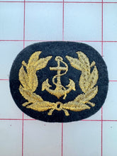 Non-Metallic Trim - Vintage Navy Military Blue and Gold Embroidered Anchor Patch Close-Out